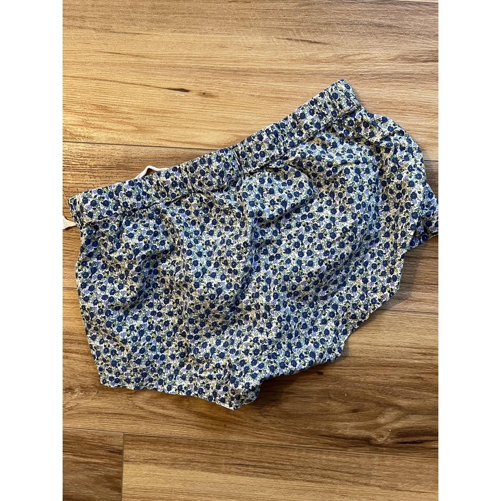 J Crew Shorts Wm‎ XS Blue Floral Drawstring Elastic Waist Lounge Summer Coquette - Picture 4 of 5